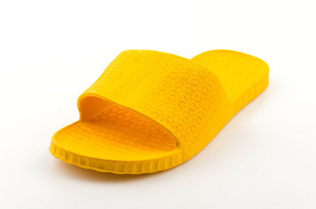 黄色的拖鞋孤立的白色背景