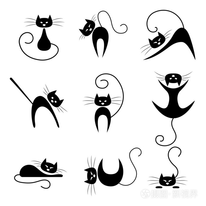 黑猫剪影集合