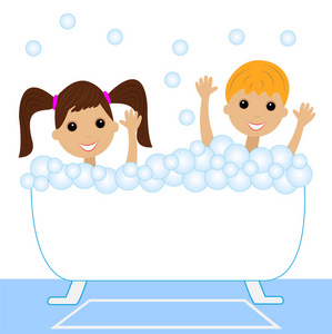 洗澡的图片大全图片