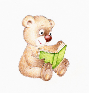 读一本书的玩具熊