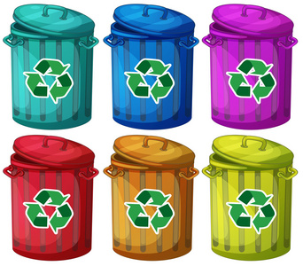 六为可回收垃圾的的垃圾桶图片