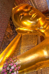 卧金佛像，佛寺，曼谷，泰国