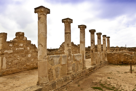 在加藤帕福斯在塞浦路斯的古罗马遗址，考古 helenistic