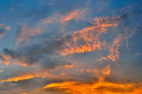 漂亮的夕阳的天空背景