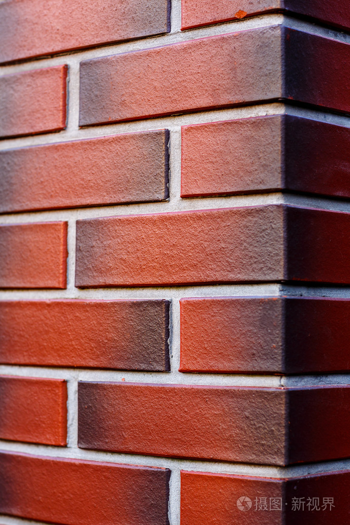 清洁和新的砖砌墙的纹理的红色背景