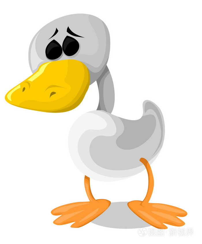 伤心的卡通小鸭