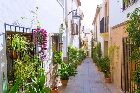 javea xabia 旧城区街道在西班牙阿利坎特
