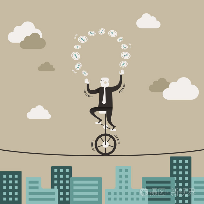 平面设计插画概念的平衡