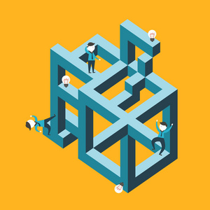 平面设计插画概念的混淆照片