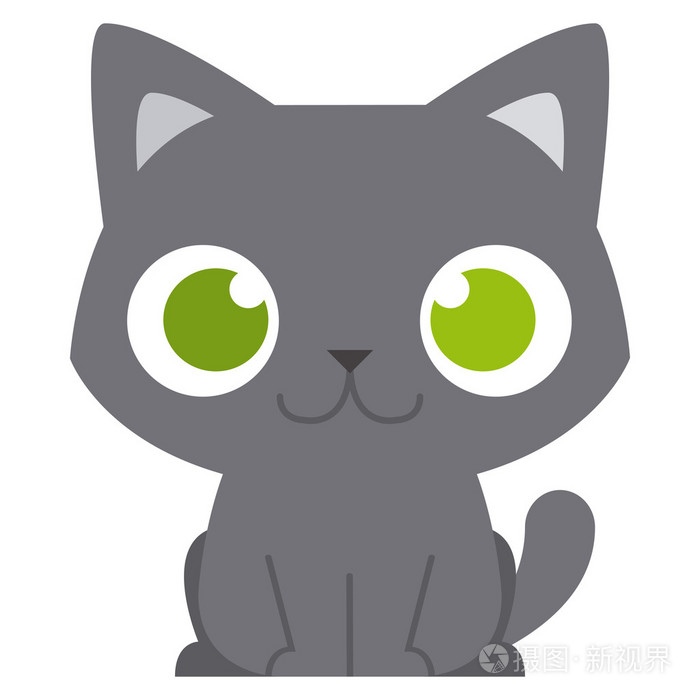 可爱的卡通猫咪小动物的孤立的插图