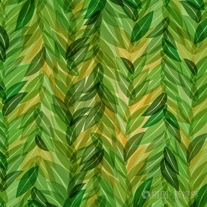 矢量抽象绿色的树叶背景