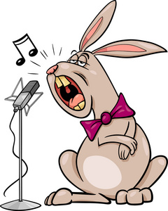 唱歌兔卡通插图