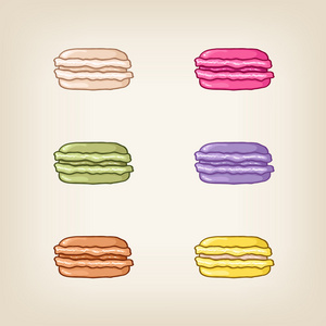 矢量堆栈的色彩缤纷的蛋白杏仁饼干