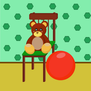 在一张椅子上的泰迪熊