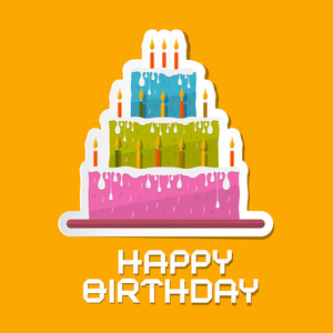 橙色的生日蛋糕的背景说明
