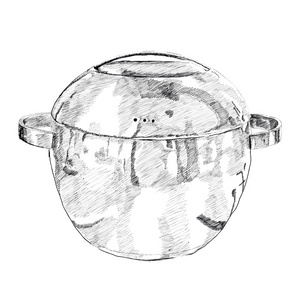烹饪锅单色 scetch 图标