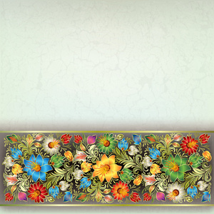 抽象 grunge 背景与花卉装饰
