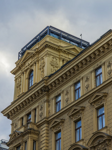 奥地利维也纳。历史建筑的典型建筑细节