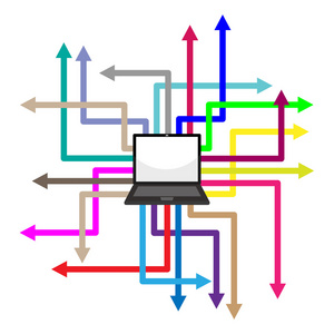 抽象背景箭头笔记本，社交网络背景无线
