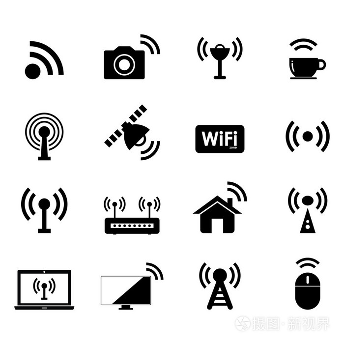 无线和 wifi 的图标