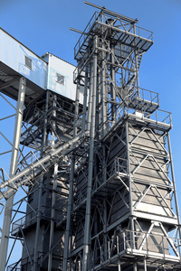 Metal hangar , storage  silo of wheat and other cereals . 