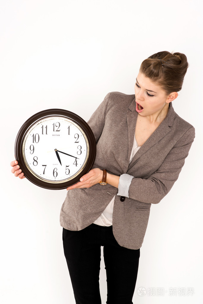 女商人在赶时间