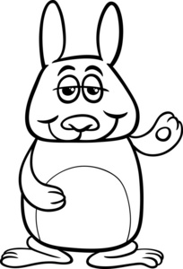 有趣的兔卡通着色页