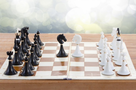 国际象棋准备玩两个骑士在前面