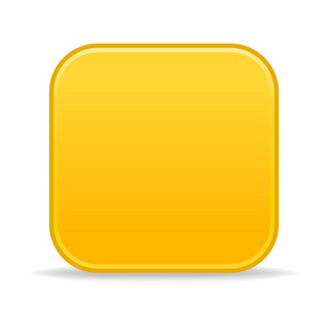 黄色空白圆角的正方形按钮