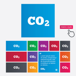 co2 二氧化碳公式符号图标。化学