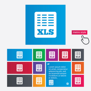 excel 文件文档图标。xls 下载按钮