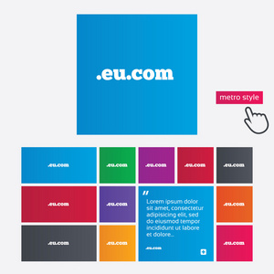 域 eu.com 标志图标。互联网的子域