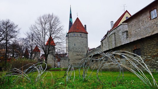 古城墙在塔林，爱沙尼亚