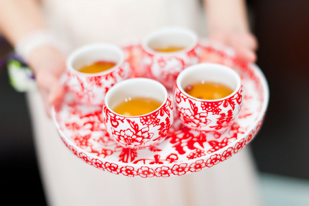 中国茶道杯在婚礼那天图片