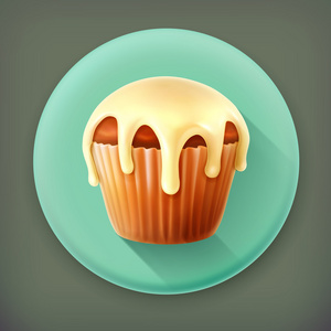 长蛋糕蛋糕长长的阴影矢量图标照片