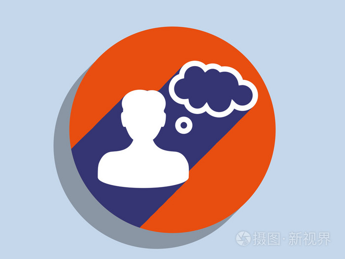 扁长阴影图标的商人