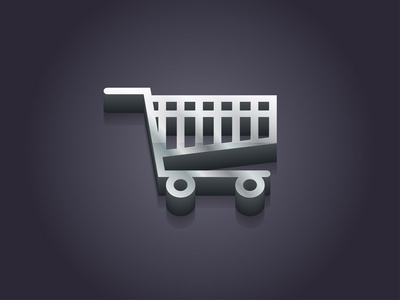 ShopPind购物车图标的三维插图