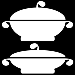 黑色背景上的厨具图标