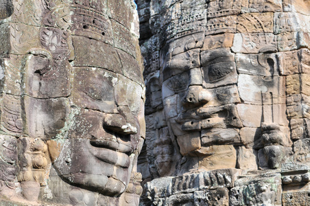 佛陀在戎寺，吴哥，柬埔寨的面孔