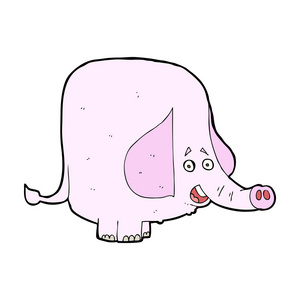 卡通粉红色大象