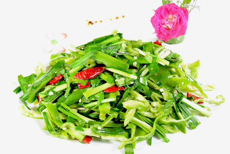 中餐 炒韭菜蔬菜