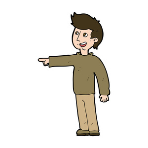 卡通快乐的男人指向图片