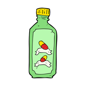 卡通旧瓶药