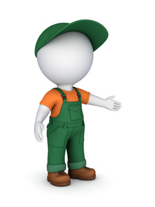 在工作服的 3d 小人照片