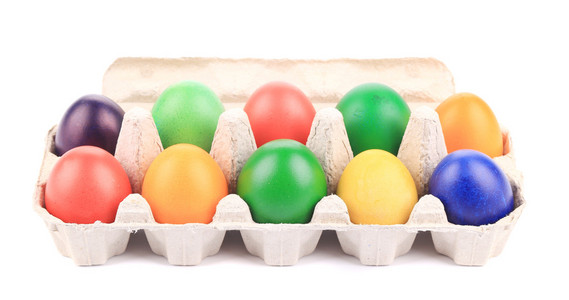 纸板蛋盒与复活节彩蛋