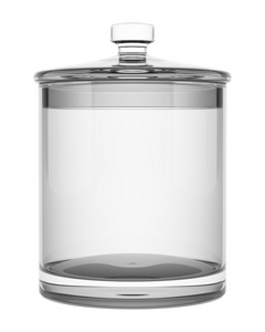 空的玻璃罐上孤立的白色背景