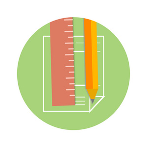 在网页上的铅笔和尺子图标