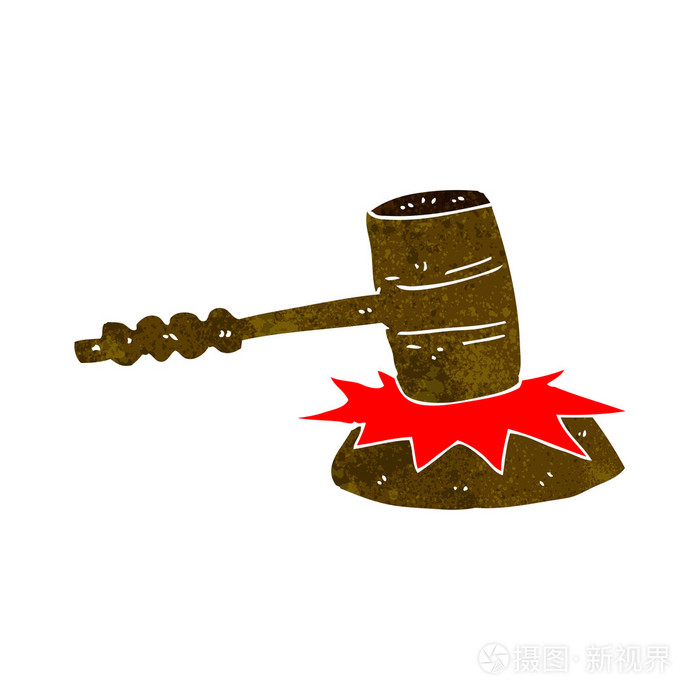 卡通小木槌敲打