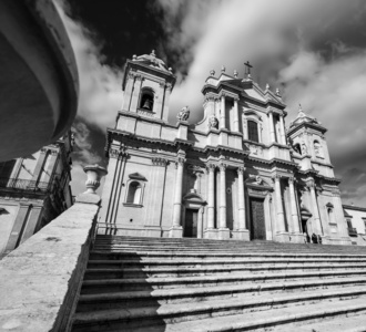 Italy, Sicily, Noto, S. Nicol Cathedral baroque facade