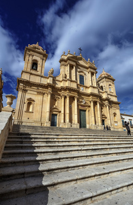 Italy, Sicily, Noto, S. Nicol Cathedral baroque facade